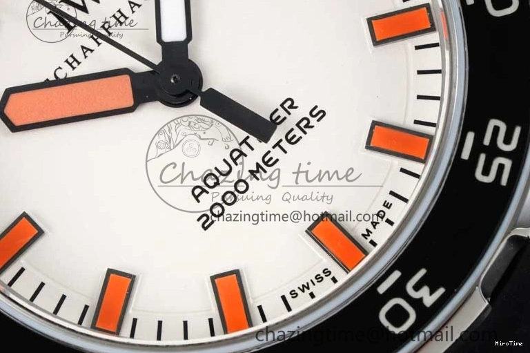 MIROTIME 0219 Aquatimer Automatic SS RSF 1:1 Best Edition White Orange Dial on Black Rubber Strap A Supportive 7069